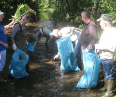 Retoman la limpieza anual del coto de Melide al detectar que se tiran residuos al río